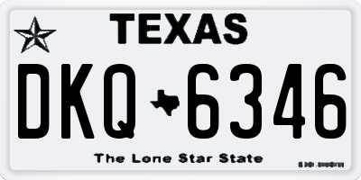 TX license plate DKQ6346