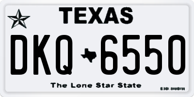 TX license plate DKQ6550