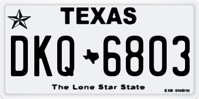 TX license plate DKQ6803