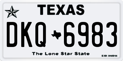 TX license plate DKQ6983