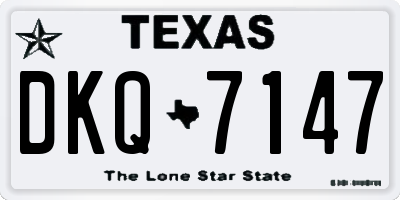 TX license plate DKQ7147
