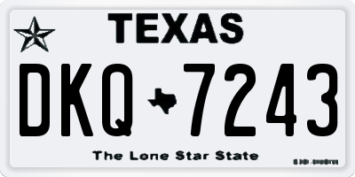 TX license plate DKQ7243