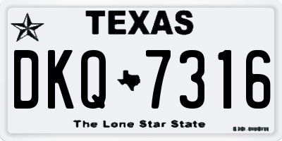TX license plate DKQ7316