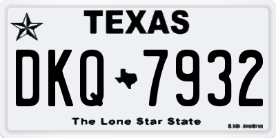 TX license plate DKQ7932