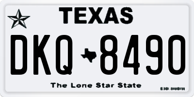 TX license plate DKQ8490