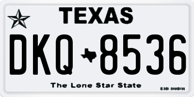 TX license plate DKQ8536