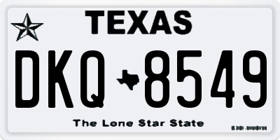 TX license plate DKQ8549