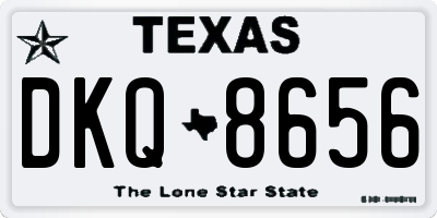 TX license plate DKQ8656