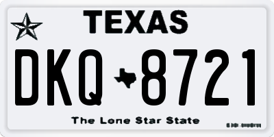 TX license plate DKQ8721