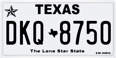 TX license plate DKQ8750