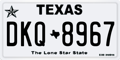 TX license plate DKQ8967