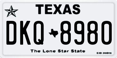 TX license plate DKQ8980