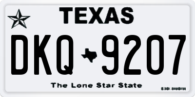 TX license plate DKQ9207