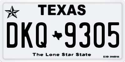 TX license plate DKQ9305