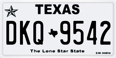 TX license plate DKQ9542