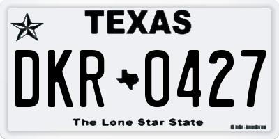 TX license plate DKR0427