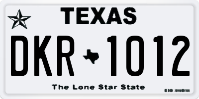 TX license plate DKR1012