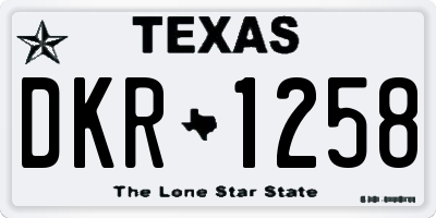 TX license plate DKR1258