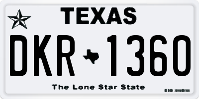 TX license plate DKR1360