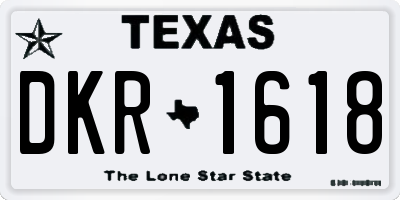 TX license plate DKR1618