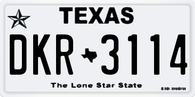 TX license plate DKR3114