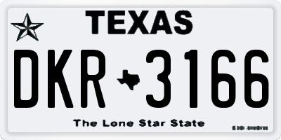 TX license plate DKR3166