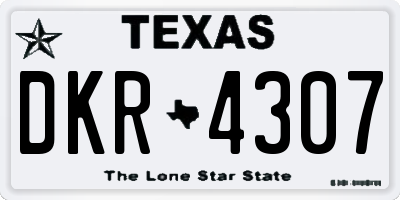 TX license plate DKR4307