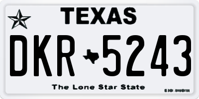 TX license plate DKR5243