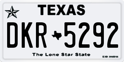 TX license plate DKR5292
