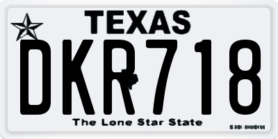 TX license plate DKR718