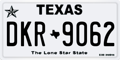 TX license plate DKR9062