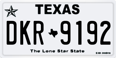 TX license plate DKR9192