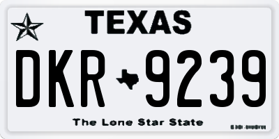 TX license plate DKR9239