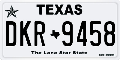 TX license plate DKR9458