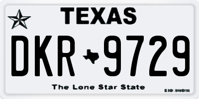 TX license plate DKR9729
