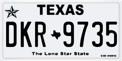 TX license plate DKR9735