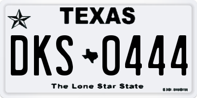TX license plate DKS0444