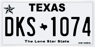 TX license plate DKS1074
