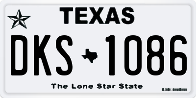 TX license plate DKS1086