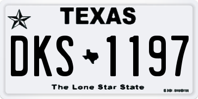 TX license plate DKS1197