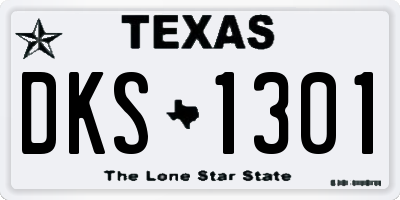 TX license plate DKS1301