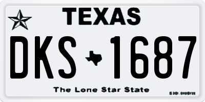 TX license plate DKS1687