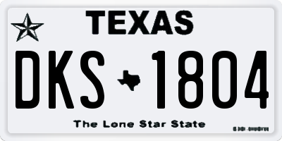 TX license plate DKS1804