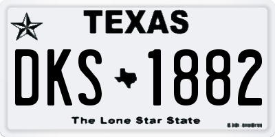 TX license plate DKS1882