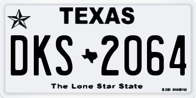 TX license plate DKS2064
