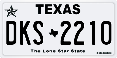 TX license plate DKS2210
