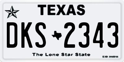 TX license plate DKS2343