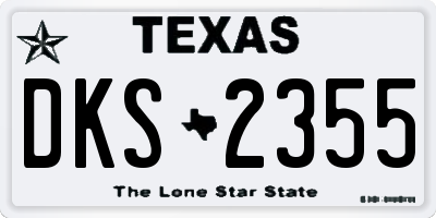 TX license plate DKS2355