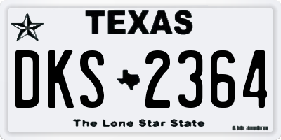 TX license plate DKS2364