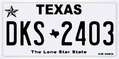 TX license plate DKS2403
